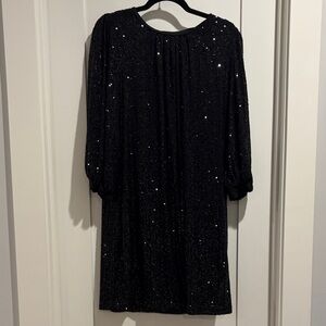 The Limited Black Sequin Long Sleeve Dress